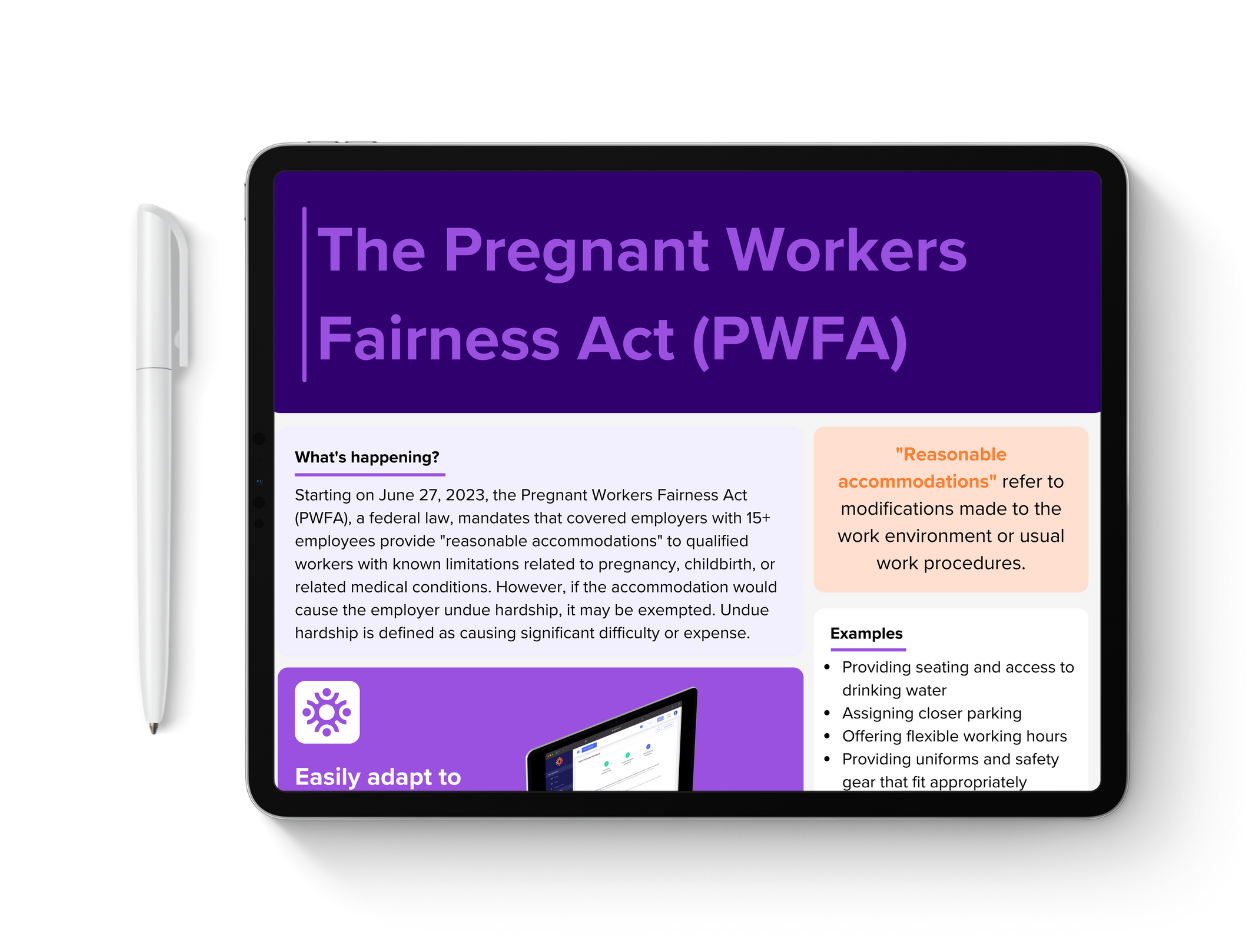 Pregnant Workers Fairness Act HR for Health