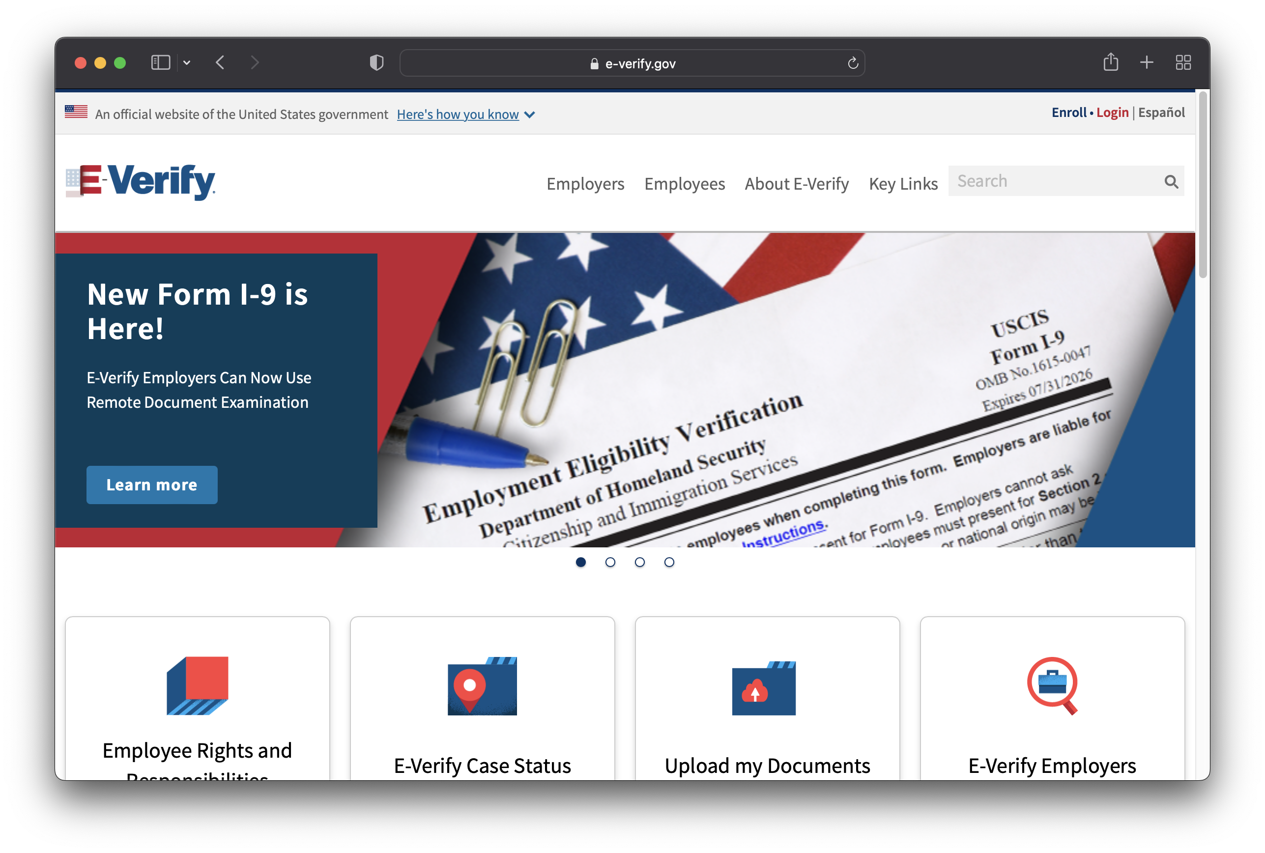 federal government e verify website